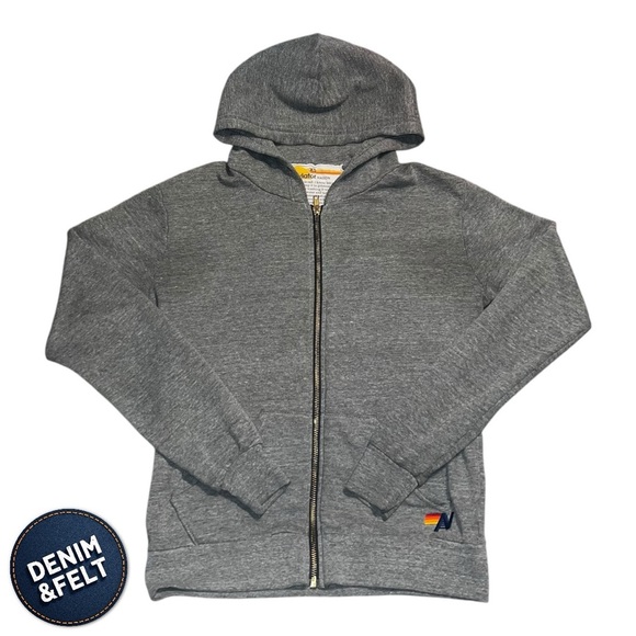 Aviator Nation Unisex BOLT FULL ZIP HOODIE/SWEATSHIRT - HEATHER GREY 🩶⚡️ - Picture 7 of 16
